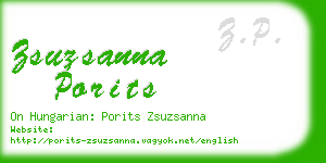 zsuzsanna porits business card